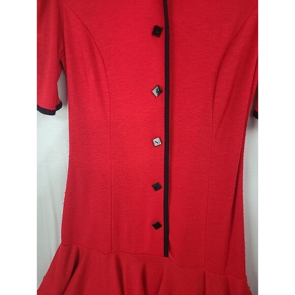 Vintage Vicky Vaughn 3/4 Dress 70's Fit and Flare Puffy Sleeves Jersey READ Desc - Picture 3 of 14